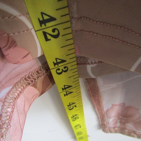 Spiegel Vintage Wrap Dress 12 Tan & Pink Floral Romantic Feminine Classic - Picture 9 of 10